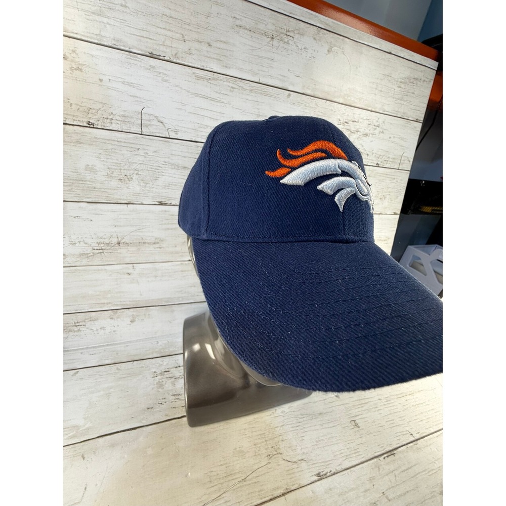 NWT NFL Denver Broncos Hat Navy Blue Embroidered Logo Adjustable Corduroy Cap